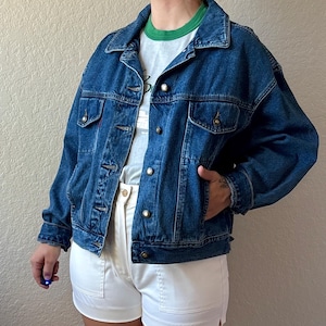 90s Denim Jacket Vintage Jean Jacket 90s Bugle Boy Jacket Vintage Denim Jacket Cropped Jean Jacket 90s Jean Jacket Vintage Dark Wash Denim