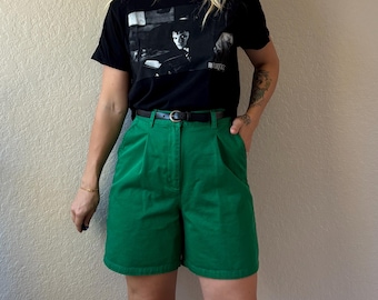 90s Green Ralph Lauren Shorts 90s High Waisted Shorts Vintage Ralph Lauren Cotton Denim Shorts 90s Ralph Lauren Shorts Green High Waist