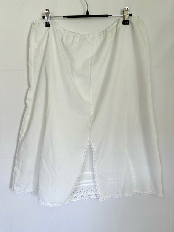 70s White Skirt Plus Size Vintage Skirt White Cot… - image 5