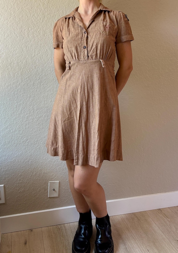 1940s Brownie Girl Scouts Uniform Vintage Brownie Scouts Uniform 1940s Girl Scouts Dress Uniform