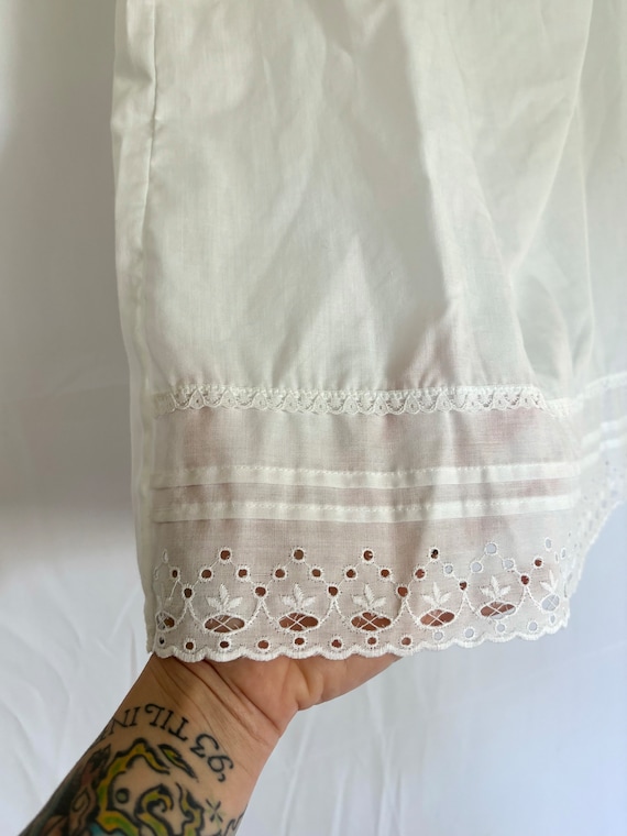70s White Skirt Plus Size Vintage Skirt White Cot… - image 3