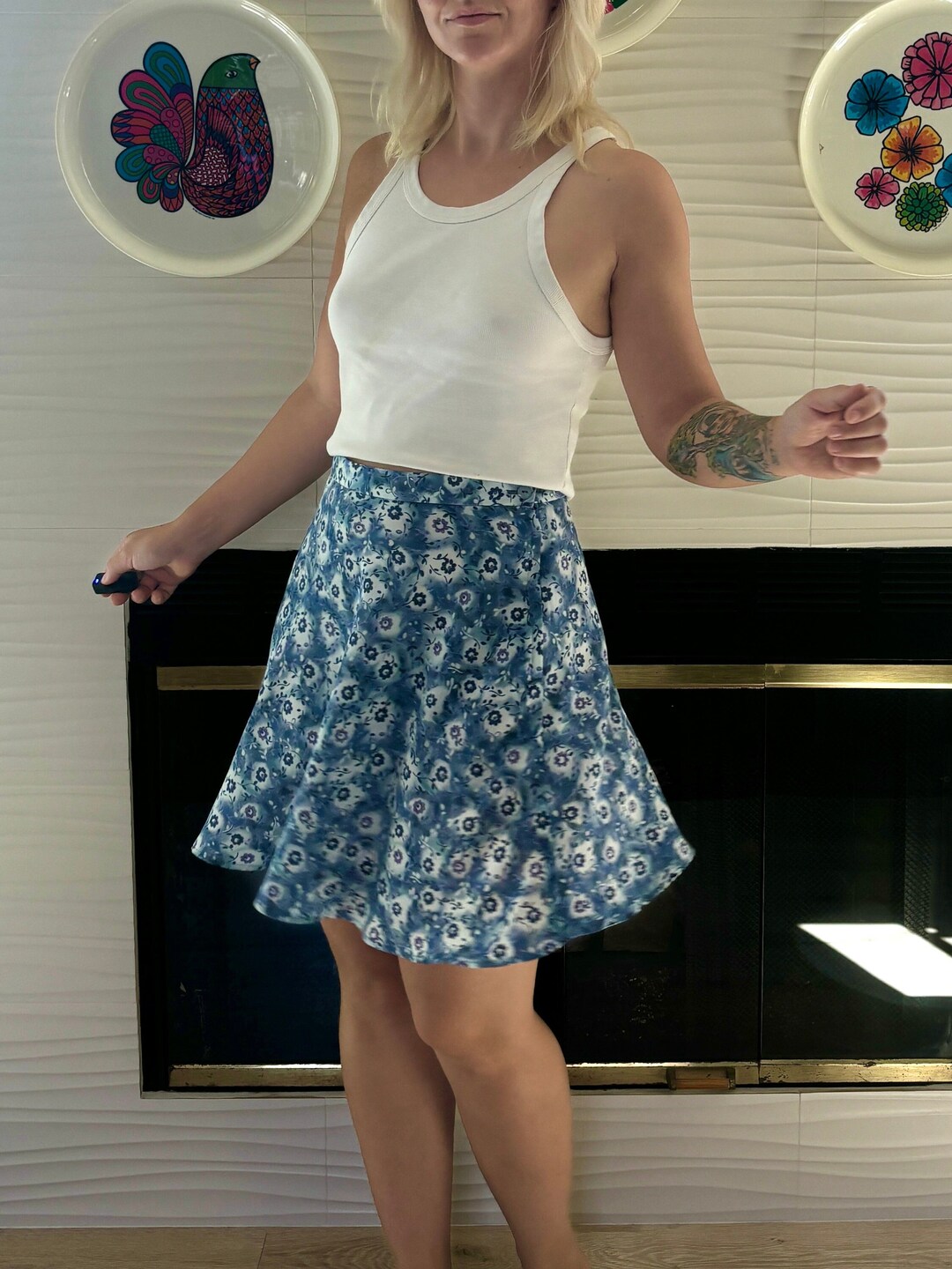 vintage floral mini skirt