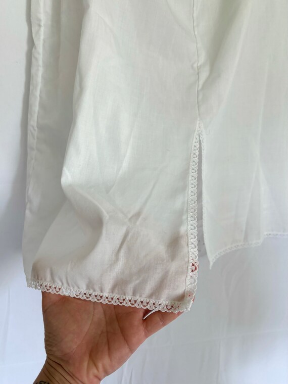 70s White Skirt Plus Size Vintage Skirt White Cot… - image 6