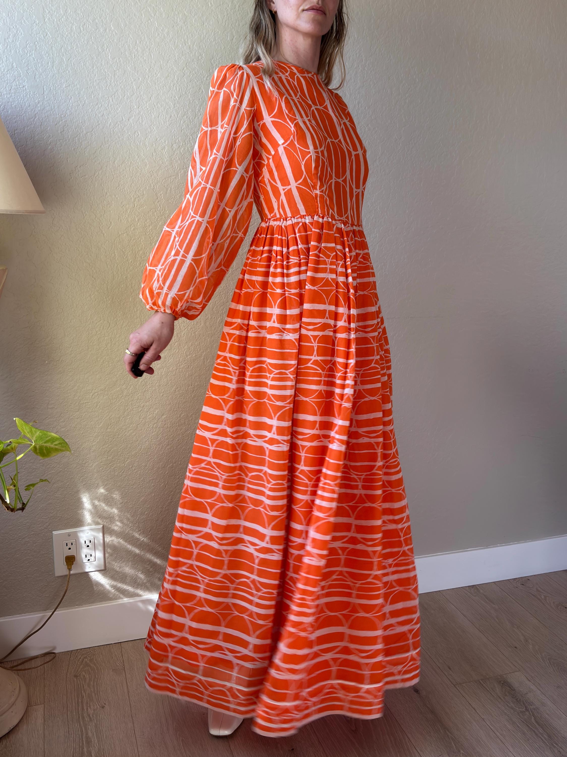 open lace back dress Orange Creamsicle Dress Medium