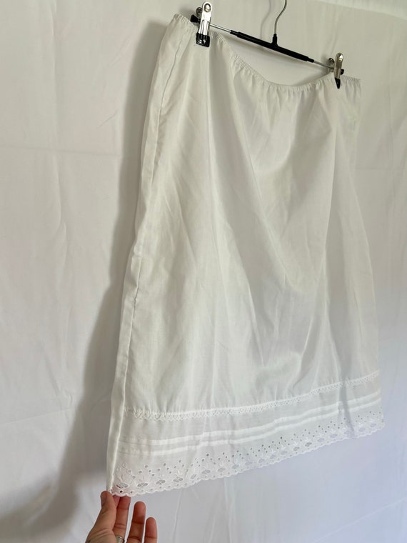 70s White Skirt Plus Size Vintage Skirt White Cott