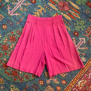 80s Hot Pink Shorts Vintage High Waisted Barbie Shorts by Rumours