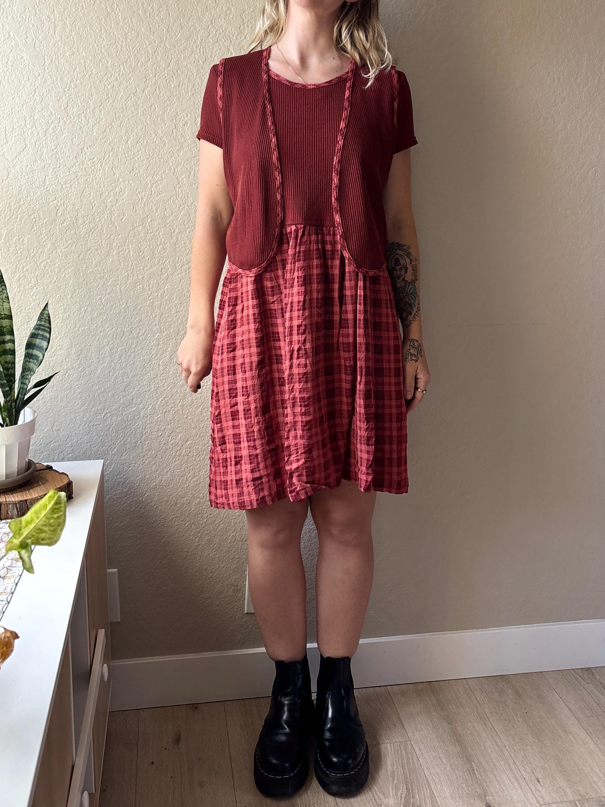 Chemise Old Navy Femme, Carreaux Rouge/vert, Manches Longues, Boutonnage, Taille S, Très Bon état