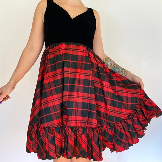 60s Velvet Plaid Dress Vintage Plaid Holiday Dress 60s Holiday Velvet Dress Vintage Punk Plaid Mini Dress Black Red Vintage Dress Etsy UK