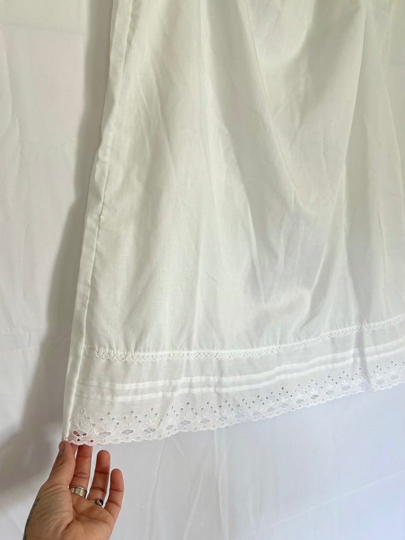 70s White Skirt Plus Size Vintage Skirt White Cot… - image 4
