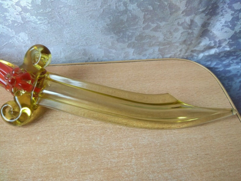 RARE Vintage Antique Glass Art Knife Decorative hand made Etsy