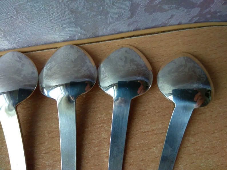 RARE Vintage silver plated old set 6 spoons Melchior SOVIET USSR Kitchenware