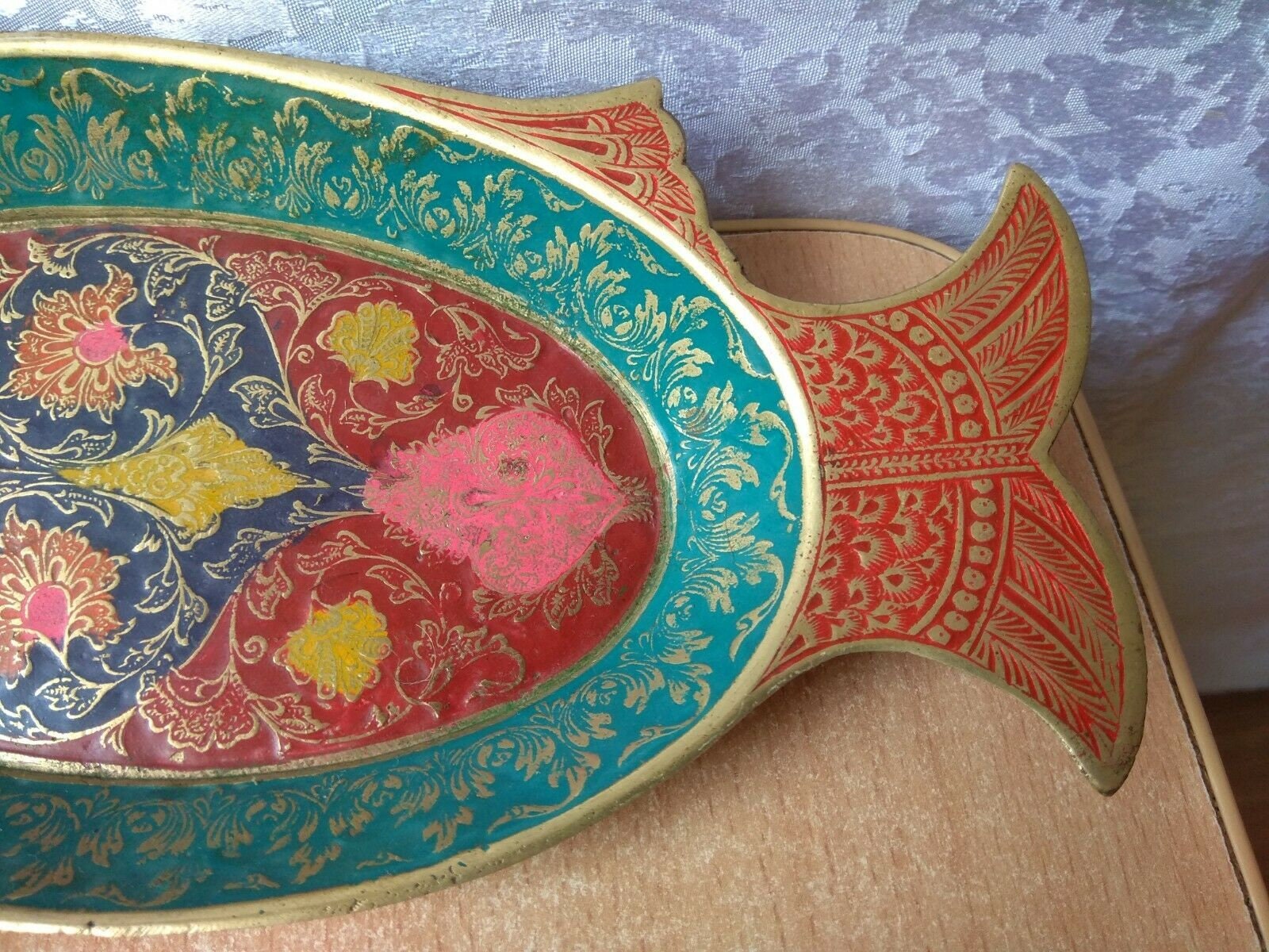 Vintage Bronze Plate Inlaid Design Decorative India Hand Etsy UK