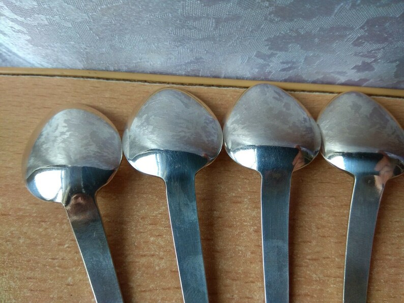 RARE Vintage silver plated old set 6 spoons Melchior SOVIET USSR Kitchenware