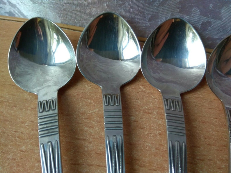 RARE Vintage silver plated old set 6 spoons Melchior SOVIET USSR Kitchenware
