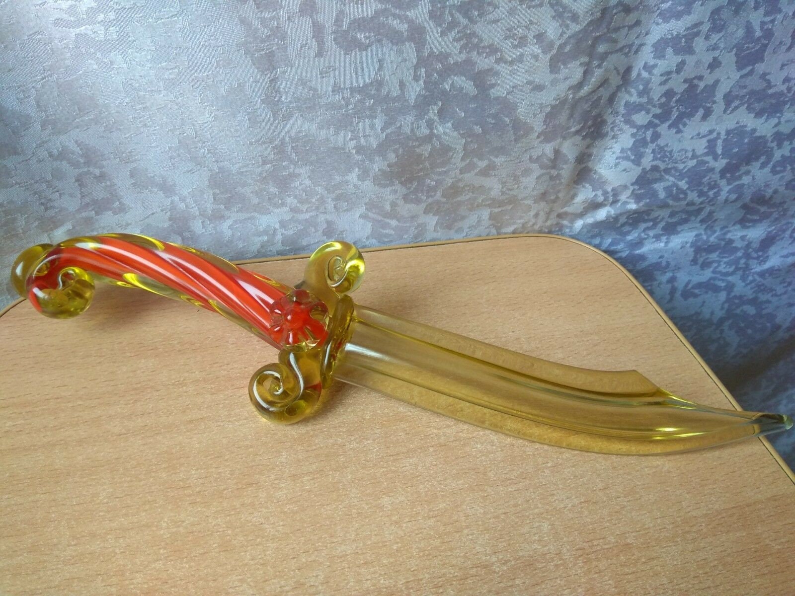 RARE Vintage Antique Glass Art Knife Decorative hand made Etsy