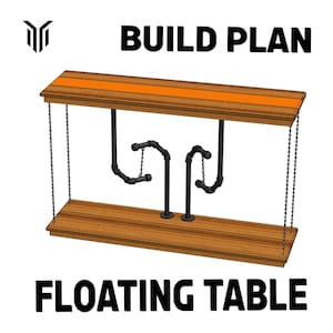 DIY LED Floating Table Woodworking Build Plans (PDF Download)