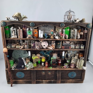HALF PRICE- Janet's Fairy Miniatures - Bookcase #50: Wizard Sorcerer Workshop Shelves