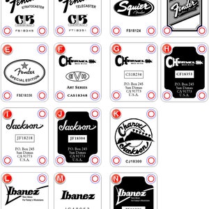 Guitar Neck Plate - Custom Engraved or Color Printed - Choose Design, Color and Serial Number