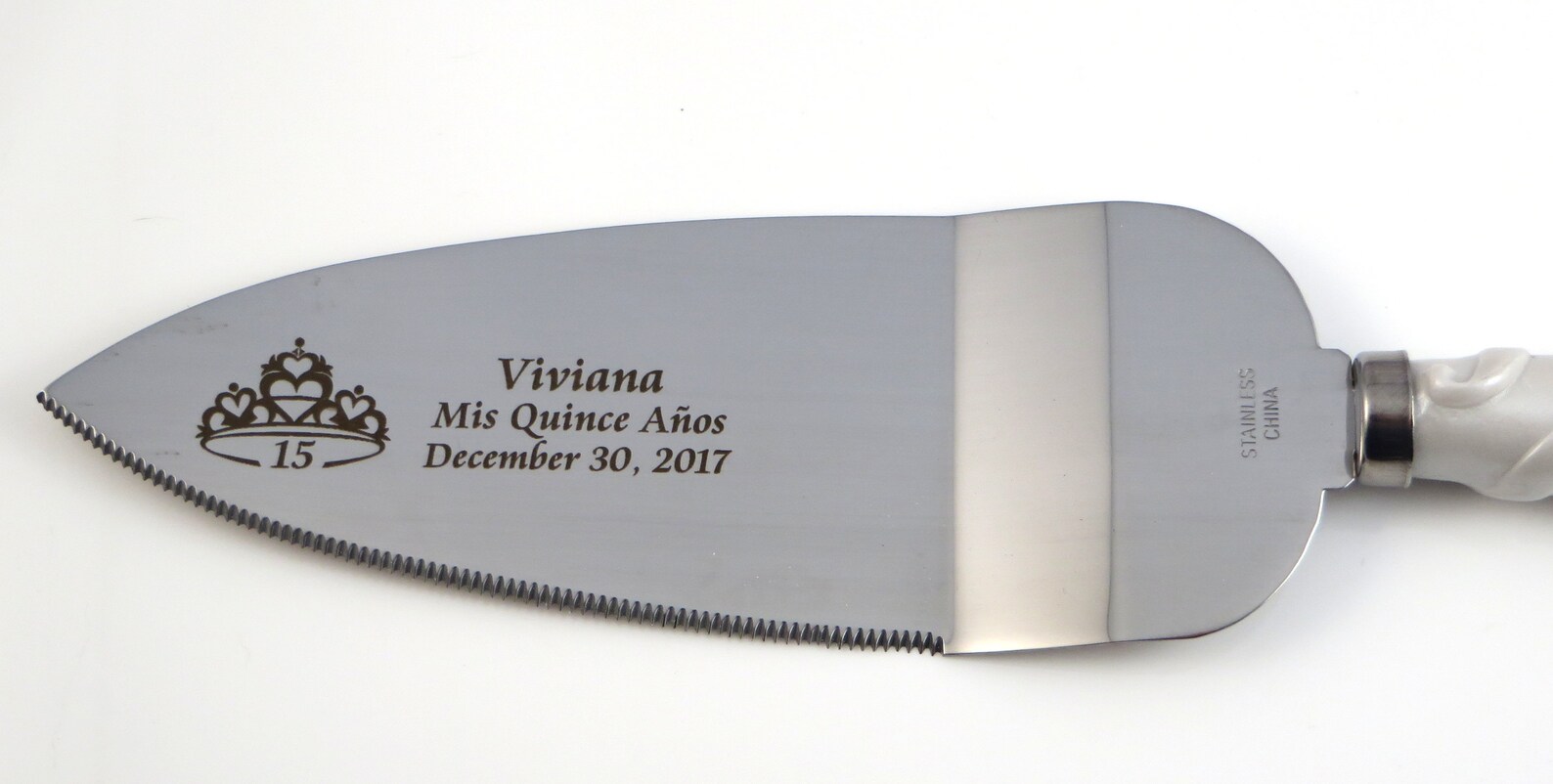 Quinceanera Cake Knife and Server Set Linked Hearts Free Etsy