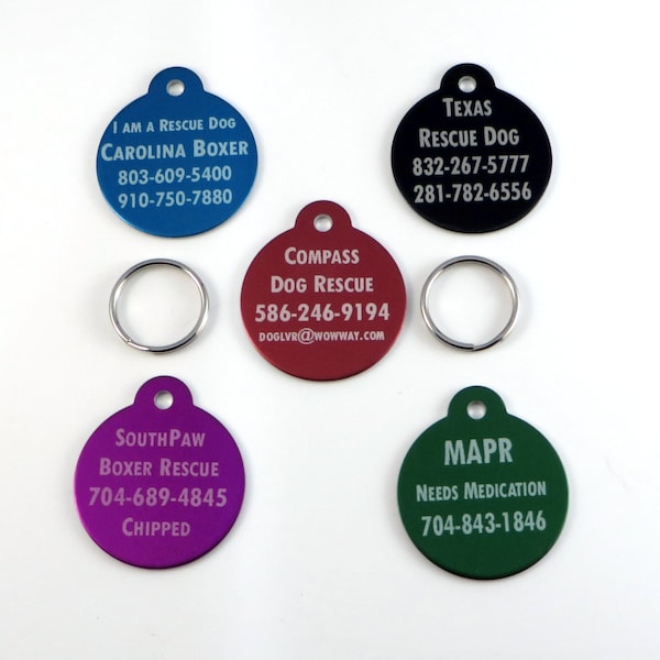 Lots of 50 Pet Rescue Tags for Cats and Dogs - Free Engraving - Not Making Any Profit