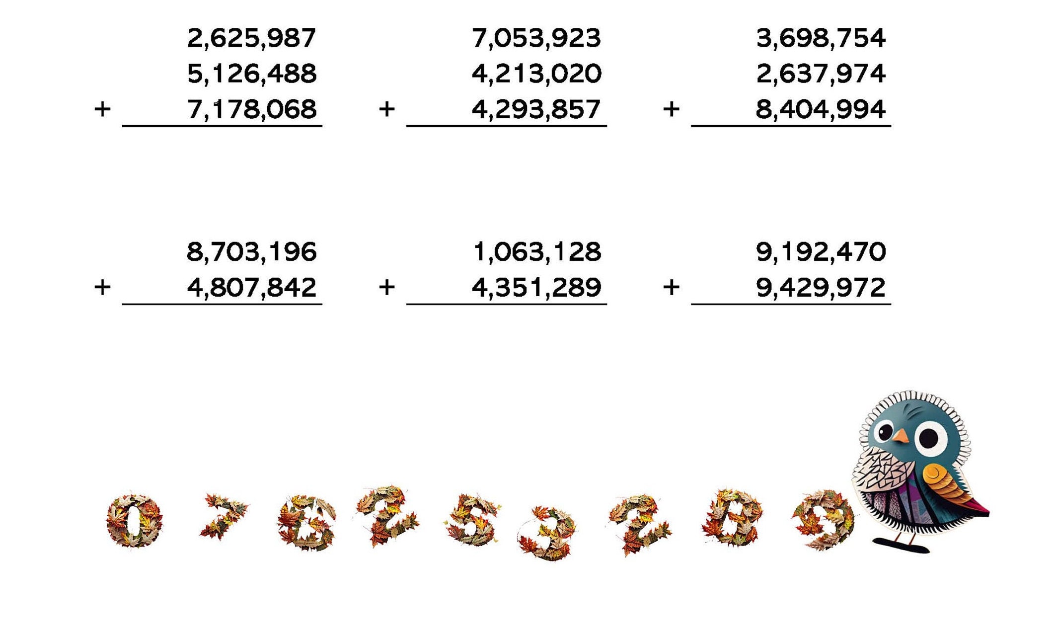 Seven Digit (millions) Addition With Fun Facts and Mazes Plus Answer ...