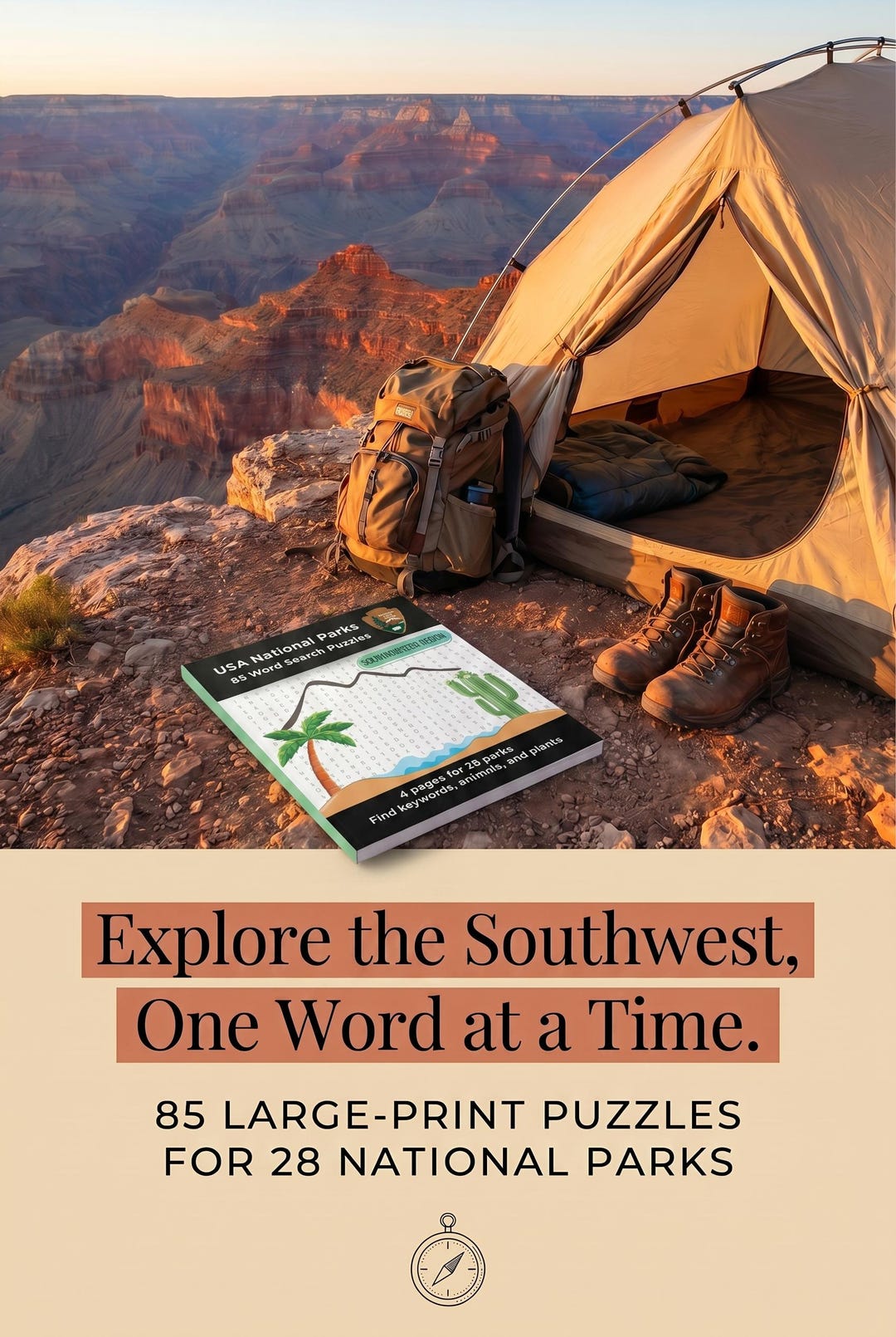 85 LARGE PRINT Word Search Puzzles of 28 Southwest US National Parks ...