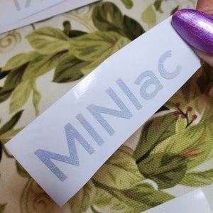 MINIac decal vinyl decal for laptops I tumbler I Autos 2 INCHES wide