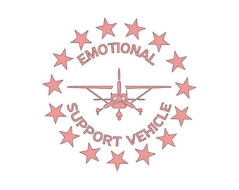 Emotional Support Vehicle decals Outdoor decals various sizes. vinyl decal for laptops I tumbler I Autos