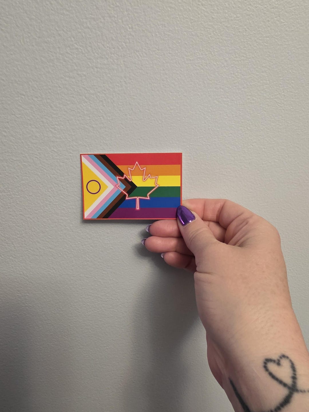 Pride Flag Weatherproof Vinyl Sticker Canada Glow Maple Leaf - Etsy