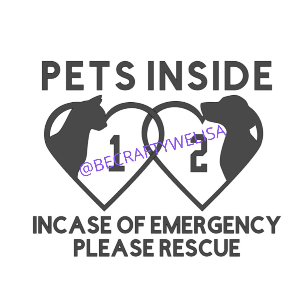Emergency Pet Rescue Window Decal Pets Inside Rescue Decal for Dog and ...
