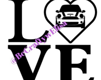 MINI LOVE decal Outdoor decals various sizes. vinyl decal for laptops I tumbler I Autos