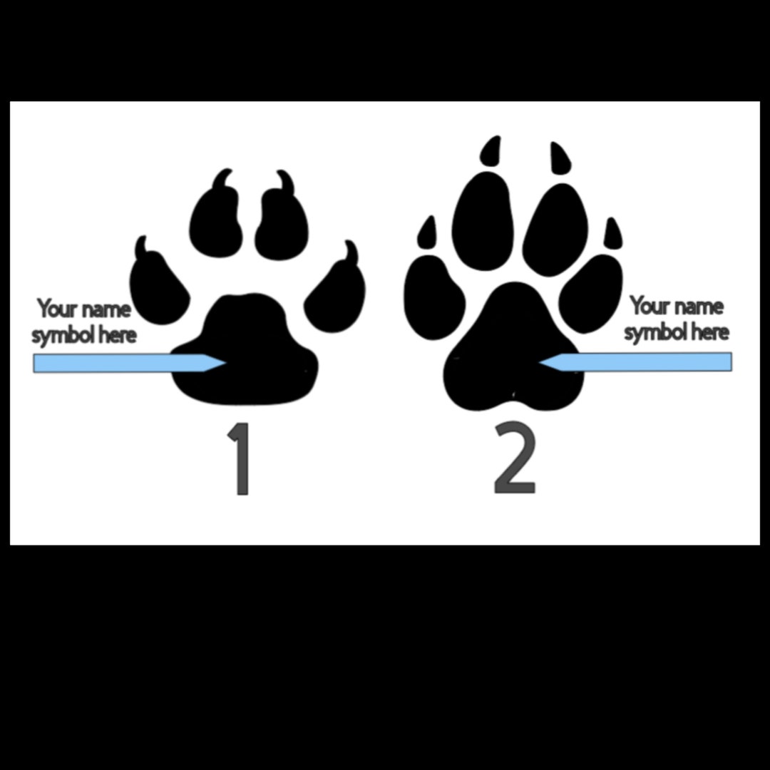 Picture of Paw Print Custom Car Options Vinyl Decal for Laptops I Tumbler I Autos ...