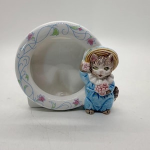 Schmid Beatrix Potter Tom Kitten Ceramic Grannycore Picture Frame Vtg 1988 3”