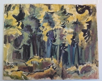 1953 Watercolor Painting by Listed Artist Catherine C. Koenig Trees