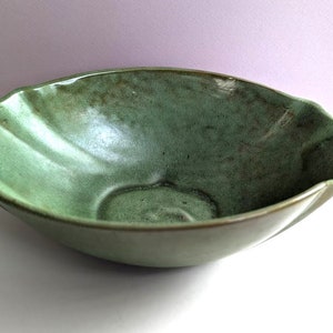 Frankoma Oval Bowl Medium Green