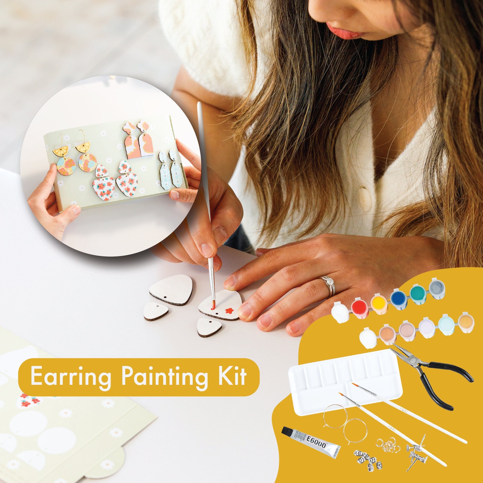 DIY Kit, DIY Jewelry Kit, Spring Craft, Statement Earrings