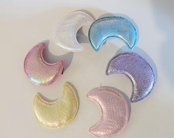 Opalizujące spinki do włosów z motywem księżyca - inspirowane dekoracją, wróżkami i egl