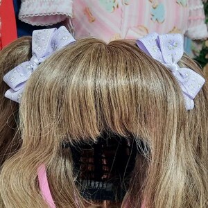 Flower ribbon hair bows - lolita, fairy kei, decora, jfashion inspired