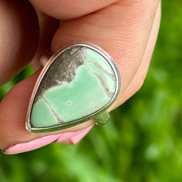 Size 6.5, Utah Variscite, Sterling Silver, Ring