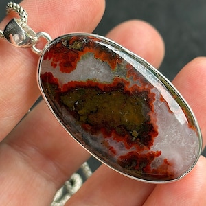 Natural Cady Mountain Agate, In Sterling Silver, Pendant, Necklace