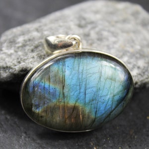 Blue Labradorite sterling silver,  Labradorite pendant, Labradorite silver pendant