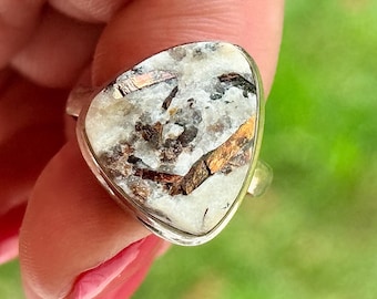 Astrophyllite Sterling Silver Ring: Size 10, Natural Stone