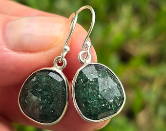 Emerald, Earrings, In Sterling Silver