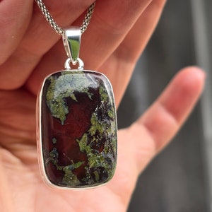 Drachenblut, Jaspis, Anhänger, Halskette, In Sterling Silber, Rot