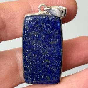 Lapis Lazuli With Pyrite Pendant in 925 Sterling Silver , Lapis Lazuli  Necklace,  Birthstone Jewelry, Square Lapis Pendant With Gold Sparks