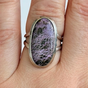 Size 7, Stichtite Ring, Sterling Silver