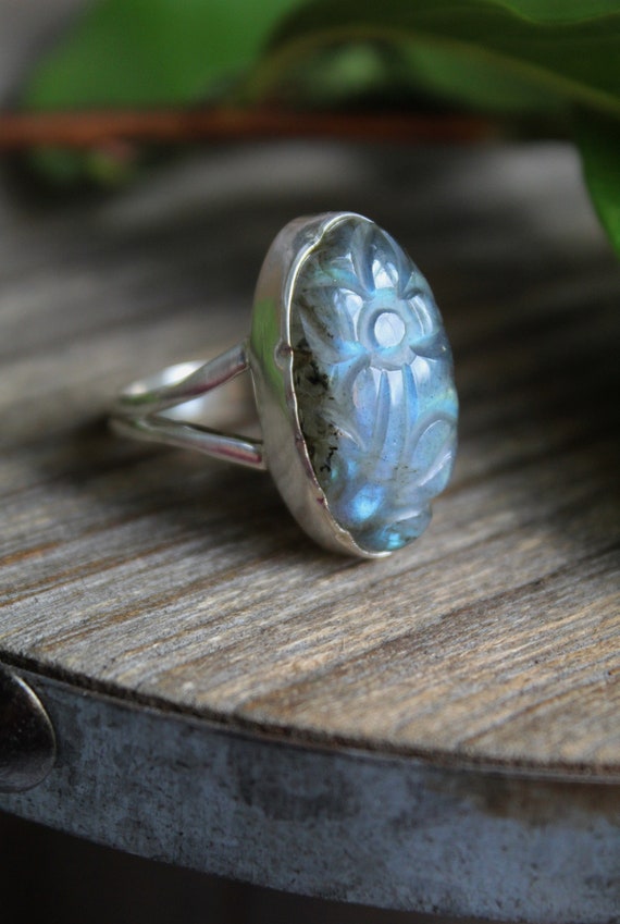 Solid 925 Sterling Silver Latest Jewelry Natural Phosphosiderite Ring Size 11