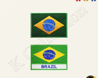 BRAZIL National Flag Embroidered Iron on Sew On Patch Badge