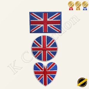 Union Jack National Flag United Kingdom Embroidered Iron on Sew On Patch Badge