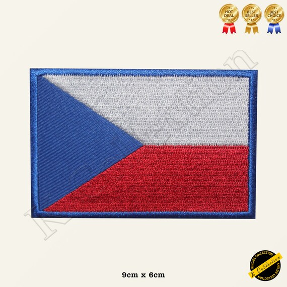 Czech Republic Flag Patch Iron On Sew On Badge Embroidered Embroidery Applique